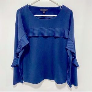 Banana Republic ruffle top navy Sz Medium